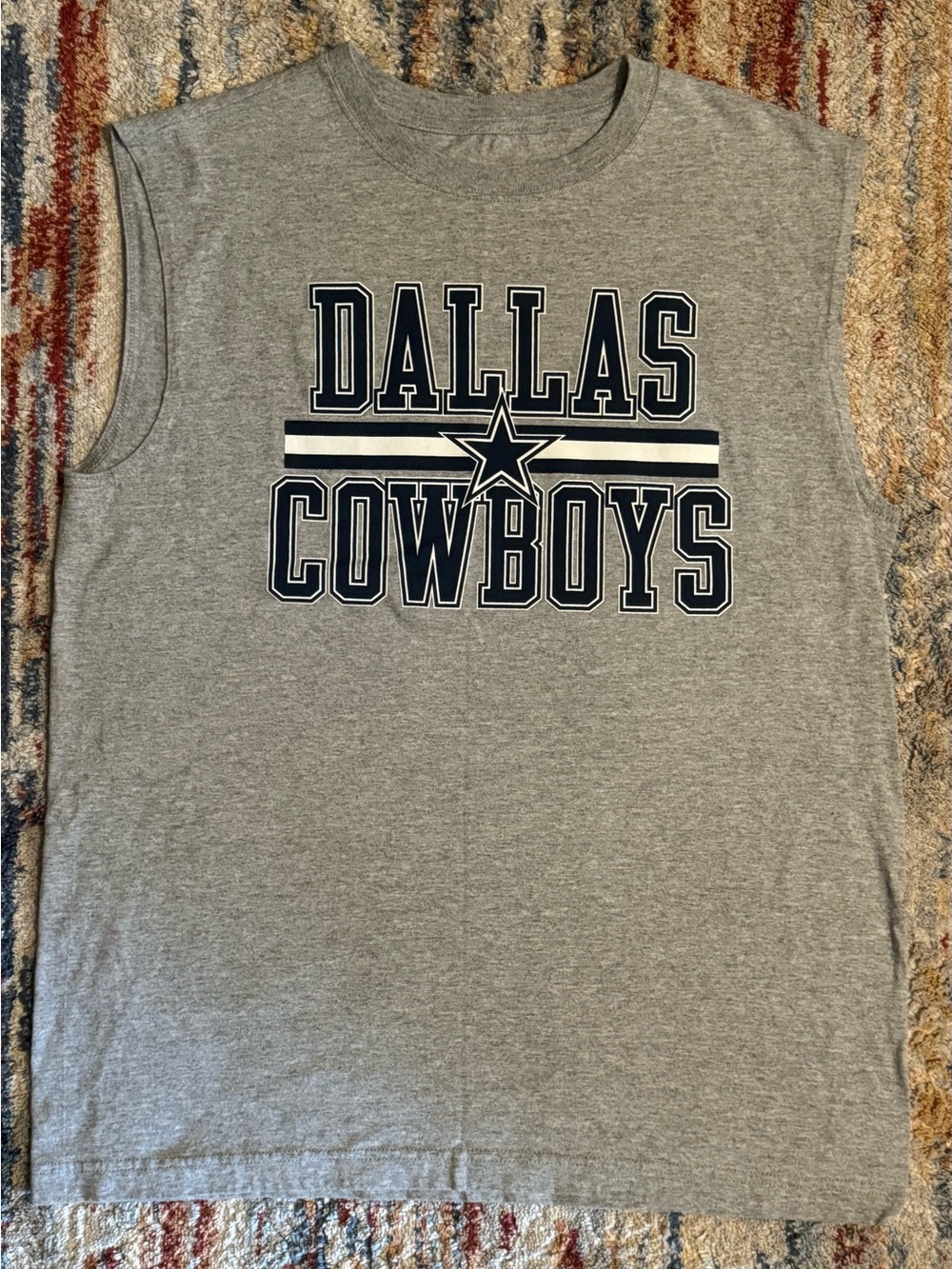 Men’s NFL Dallas Cowboys Gray Sleeveless Team Tank Medium